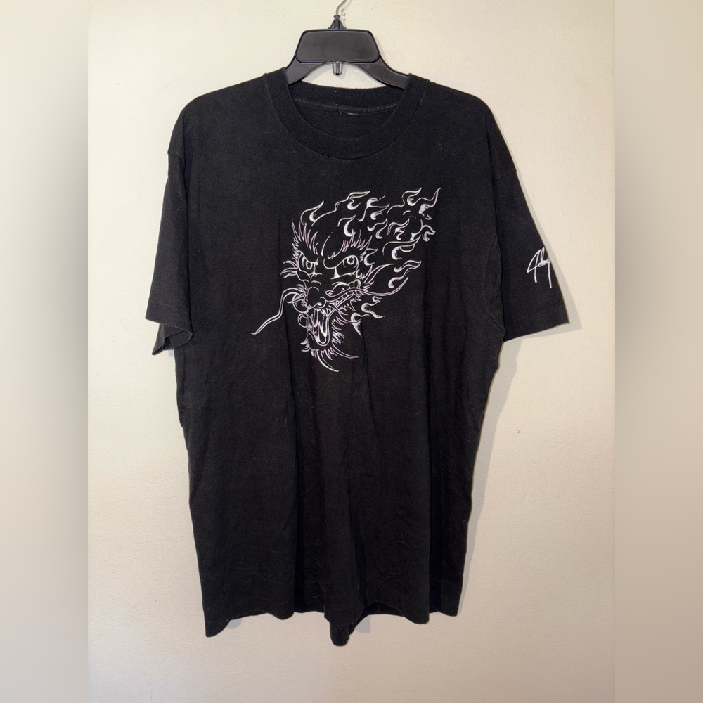 Vintage Johnny Winter 1990 Tour Dragon Shirt Size XL